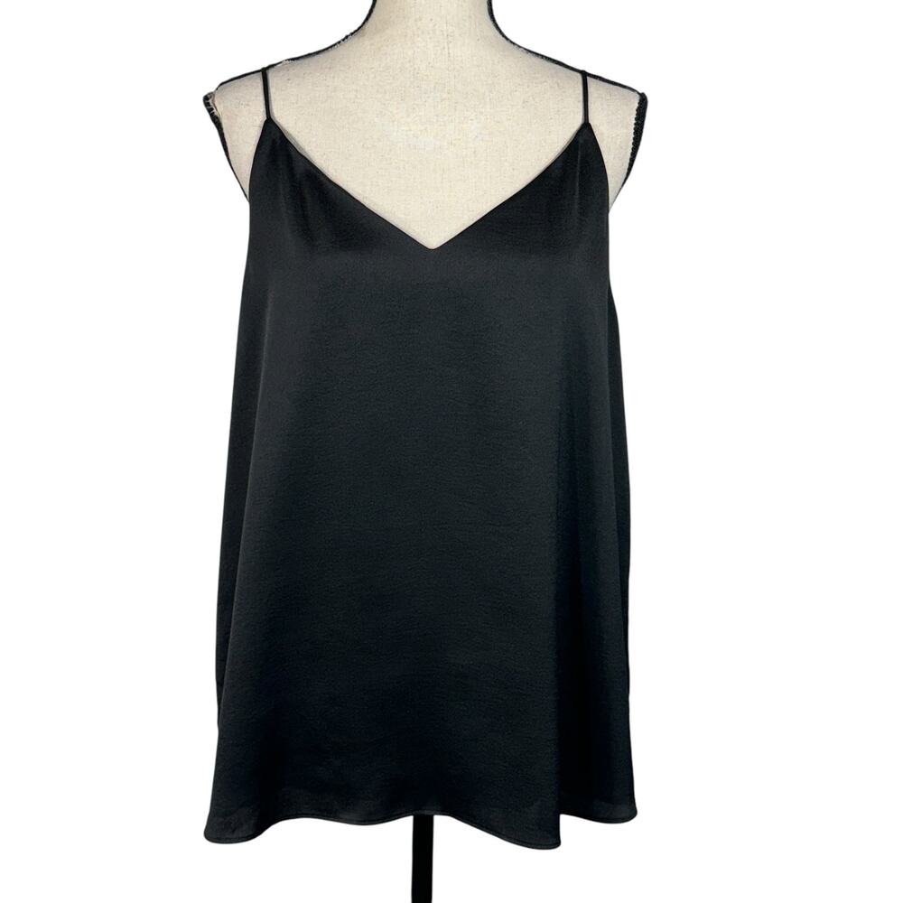Calvin Klein X-Large Tank Top Cami V-Neck Spaghetti Straps Lined Stretch Black